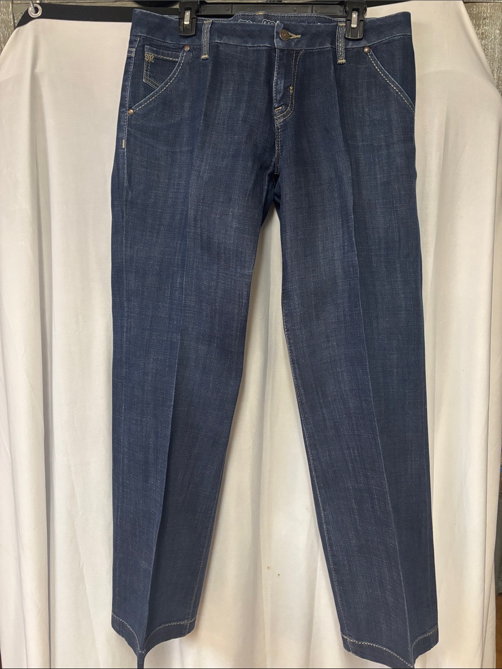 Miss Me Dark Indigo Mid-Rise Wide Leg Jeans